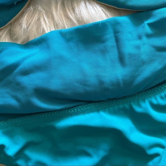 Victoria’s Secret teal mesh fold over bottom bikini - Picture 2 of 10